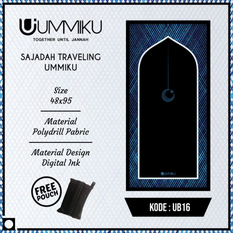 Sajadah Travel Anak UMMIKU / Sajadah Lipat Motif Anak Anak / Sajadah Travelling-New Basic 16