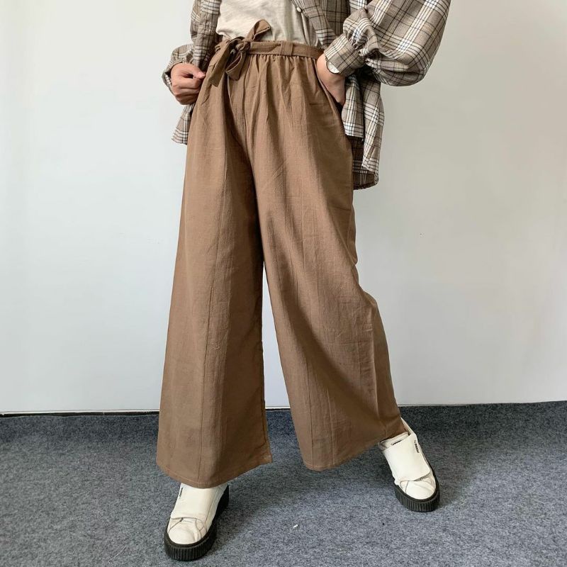 esees - KULOT LINEN RIBBON PANTS PINGGANG KARET