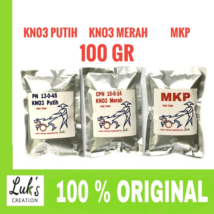 NEW Pupuk MKP KNO3 Merah KNO3 Putih 100 gram - KNO3 Putih