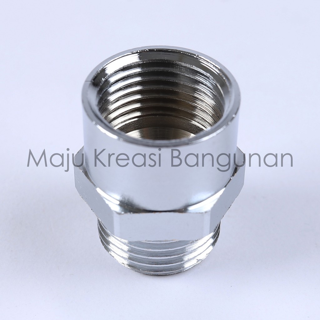 Sok Kran Drat Luar Dalam SOLIGEN 1/2 Inch Inci Pendek Kuningan Sock Sambungan Keran Nepel Pipa 1/2&quot;