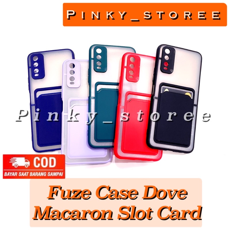 MACARON CASE SLOT CARD IPHONE 12/ 12PRO/ 12PRO MAX/ IPHONE 11/ 11PRO/ 11PRO MAX/ IPHONE 6/ 6+/ 7/ 7+/ 8/ 8+/ FUZE CASE DOVE MACARON SLOT KARTU