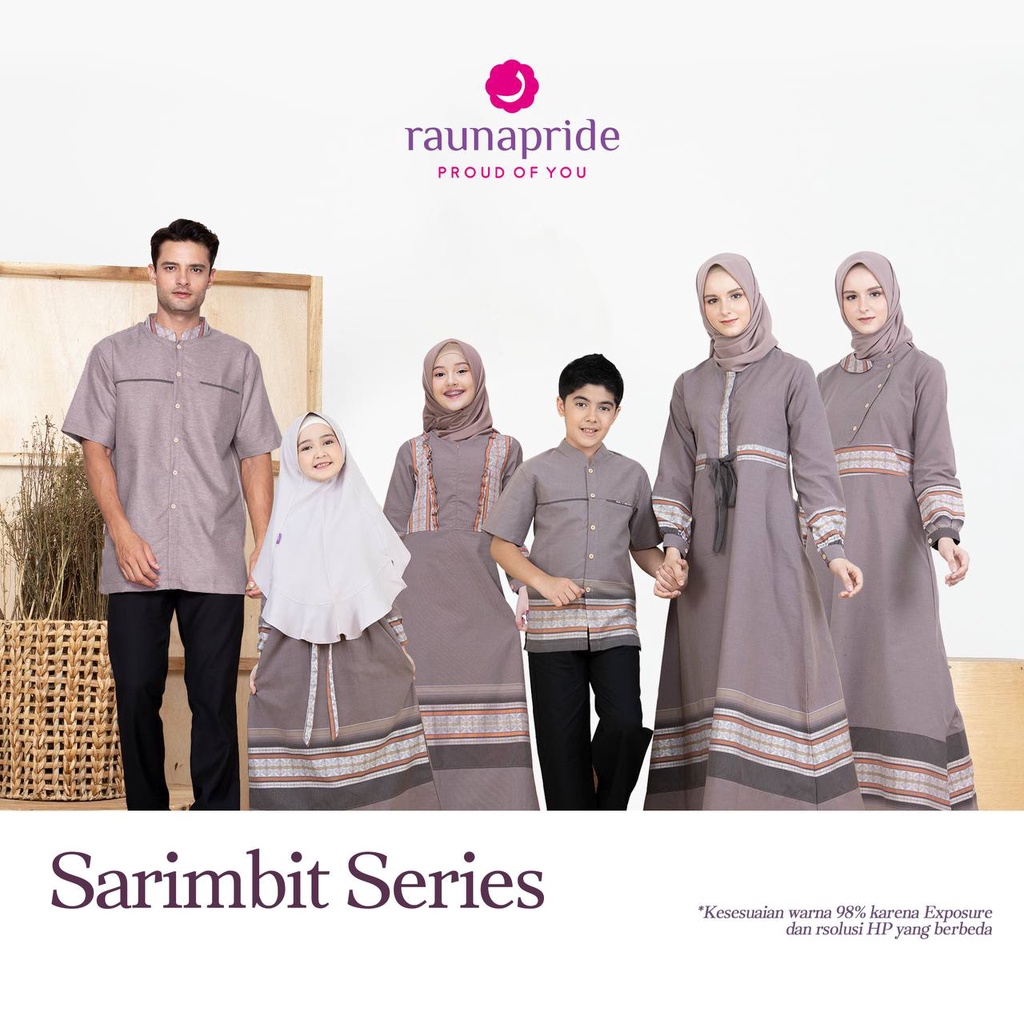 Sarimbit keluarga rauna rgf rkf rrf rgaf rkaf 02 coklat / baju couple keluarga / fashion muslim / ga
