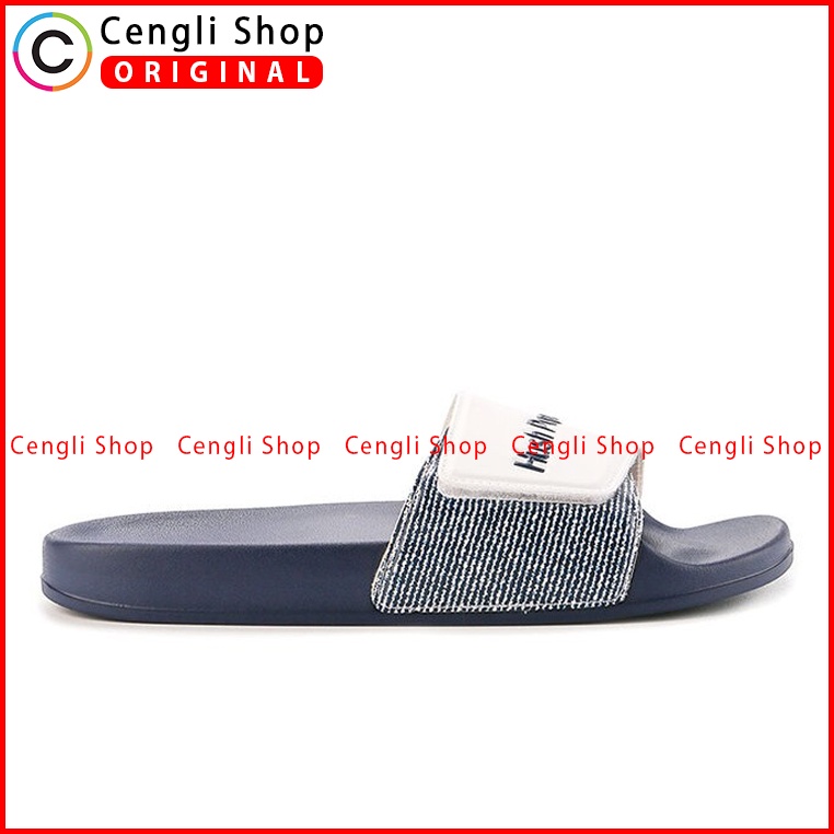 SANDAL SLIDE HUSH PUPPIES PRIA ORIGINAL CASUAL BRANDED BIRU NAVY HM20