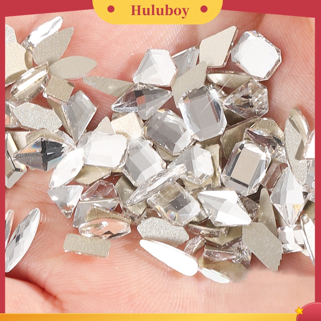 Huluboy Huluboy♡ 100 Pcs Perhiasan Berlian Imitasi Bentuk Phantom Aurora Untuk Dekorasi Kuku Wanita