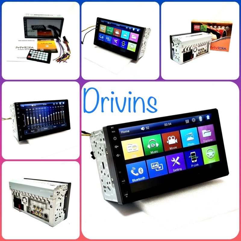 HEAD UNIT DOUBLE DIN DECKLESS MP5 MVIDIA MDV-6630 7” INCH MIRROR LINK UNIVERSAL