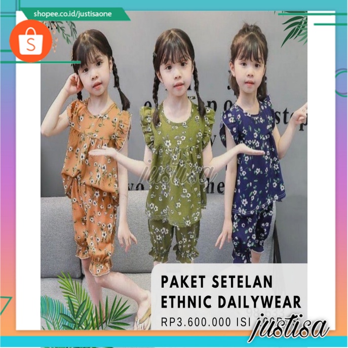 Promo !! Paket setelan anak perempuan / Paket usaha pakaian anak / PAKET SETELAN ETHNIC DAILYWEAR ISI 50PCS