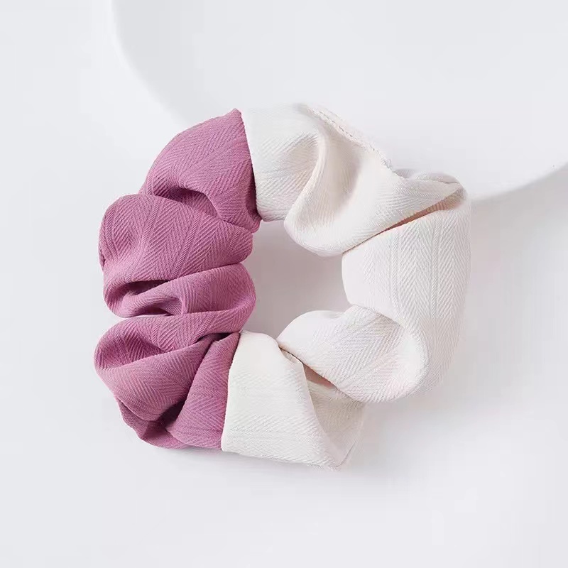 Srunchie Ikat Rambut Premium / Cepol Kain Dua Warna Casual Fashion Korean Import-AR-127 #4 MerahPutih