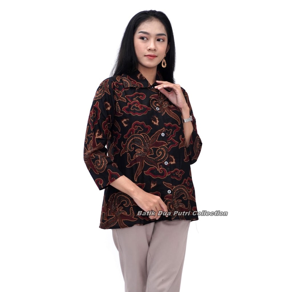 Kemaja Batik Wanita Kancing Depan Busui S-M--L-XL-XXL-3L-4L- 5L Kemeja Wanita