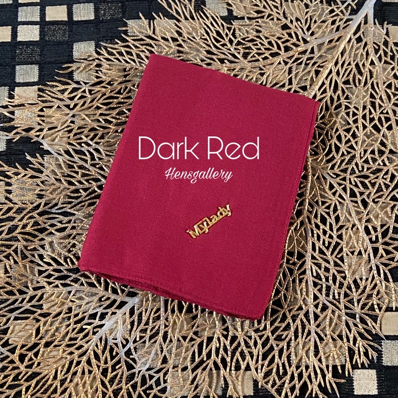 Part 1 Mylady Hijab Plain Voal Ultrafine by Myladyhijab dark mustard silver broken white optic white-DARK RED