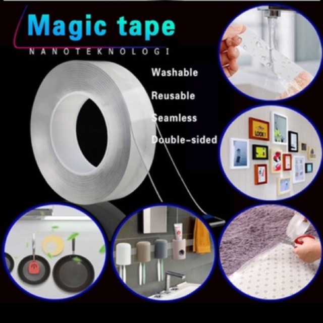 Magic tape - double tape serba guna tebal 2mm- panjang 5m