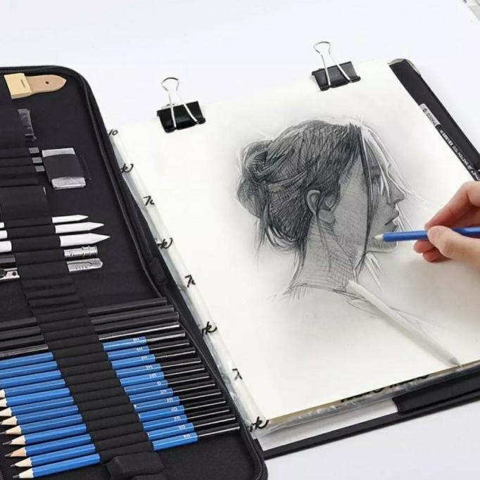 

[COD] H&B Drawing & Sketching Pencils 33 set + Free Sketch Pad TERBATAS Kode 213