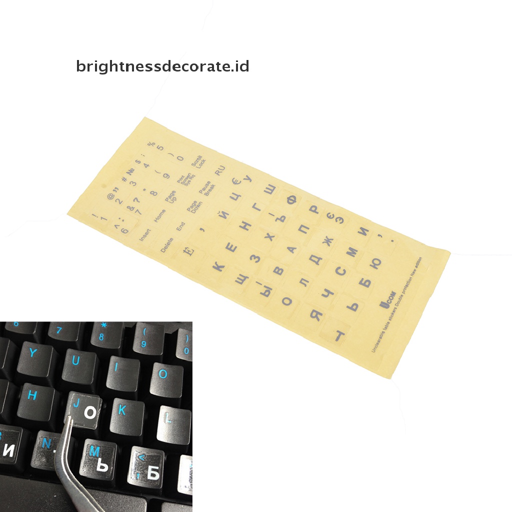 Stiker Keyboard Transparan Huruf Rusia Untuk Laptop / Notebook / Komputer