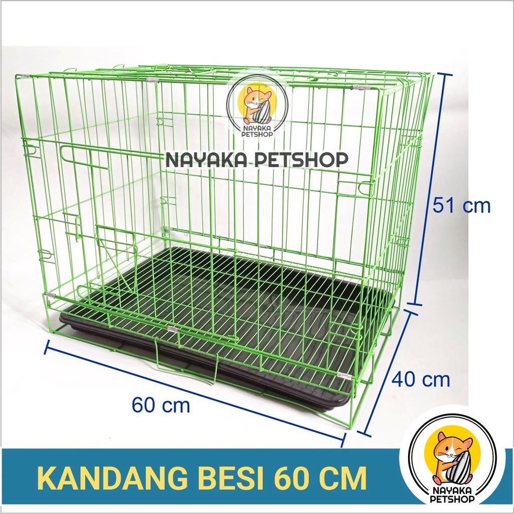 Kandang Kucing Besi Ukuran 60 x 40 x 50 cm Murah Lipat Musang kelinci Marmut