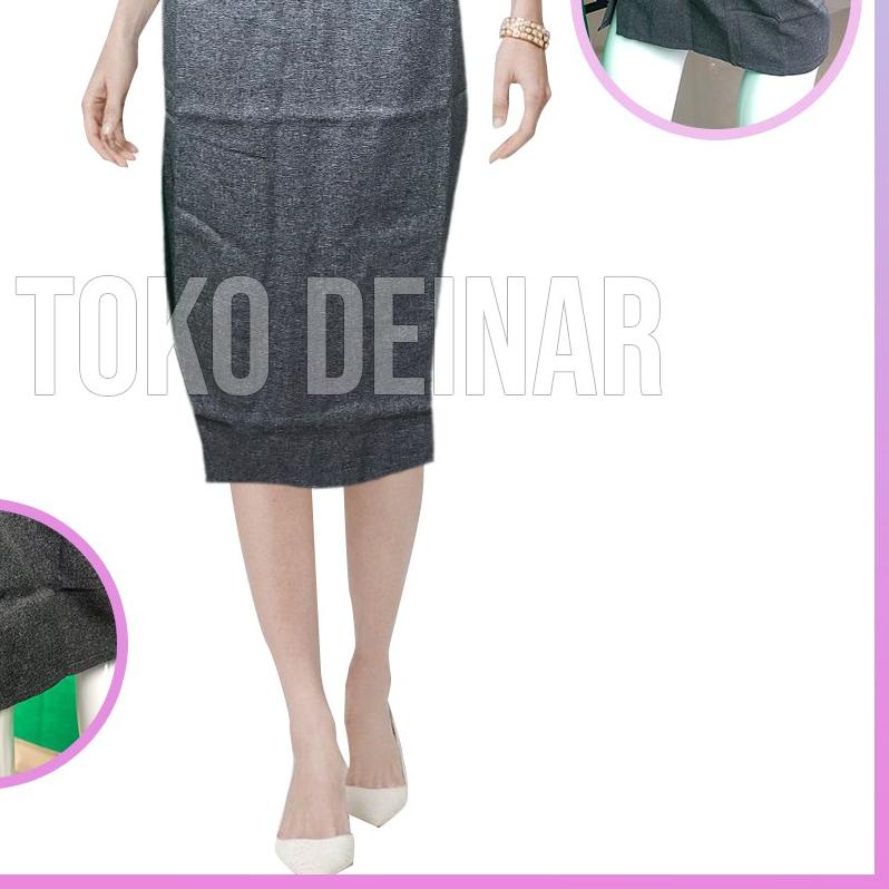 ✱ Rok Span Kerja Pendek Kantor 7/8 / Sepan Di Bawah Lutut Formal Hitam / Abu S M L XL / 7 per 8 / Ba