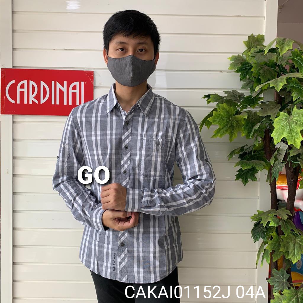BB CARDINAL KEMEJA JEANS Slimfit Hem Pria Baju Cowok Pakaian Pria Lengan Panjang KEREN!!!