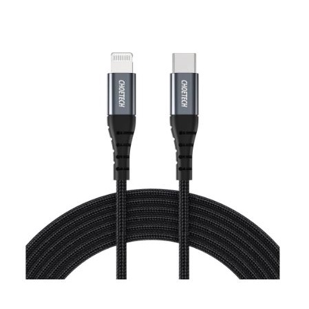 Cable usb type-c pd to lightning choetech MFI sync charge 3A 480Mbps 2m 2 meter nylon braided ip0041 0041