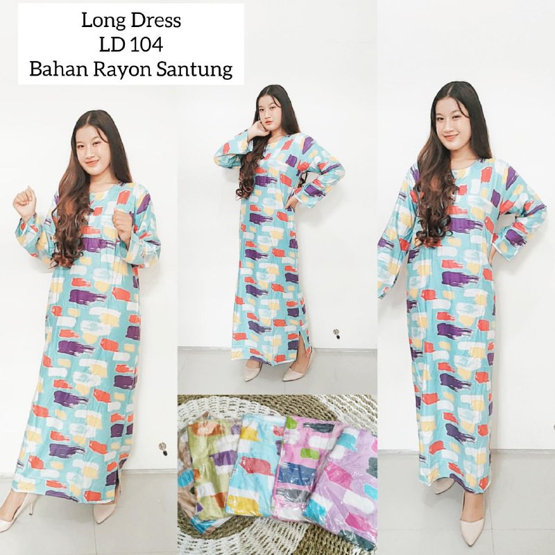 DASTER LONG DRESS DASTER PANJANG BAJU TIDUR VIRAL MOTIF RANDOM HARGA GROSIR SURABAYA SIDOARJO