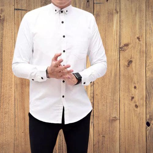 KEMEJA PRIA MENS POLOSAN LENGAN PANJANG COOLMAN PAKIAN PRIA CASUAL PAKAIAN DINAS PNS KERJA SIZE MLXL