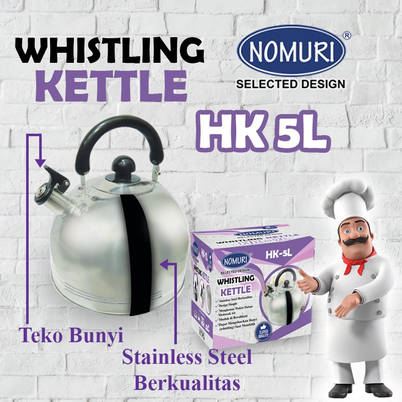 TEKO BUNYI SIUL HK UK.5L STAINLESS STEEL NOMURI