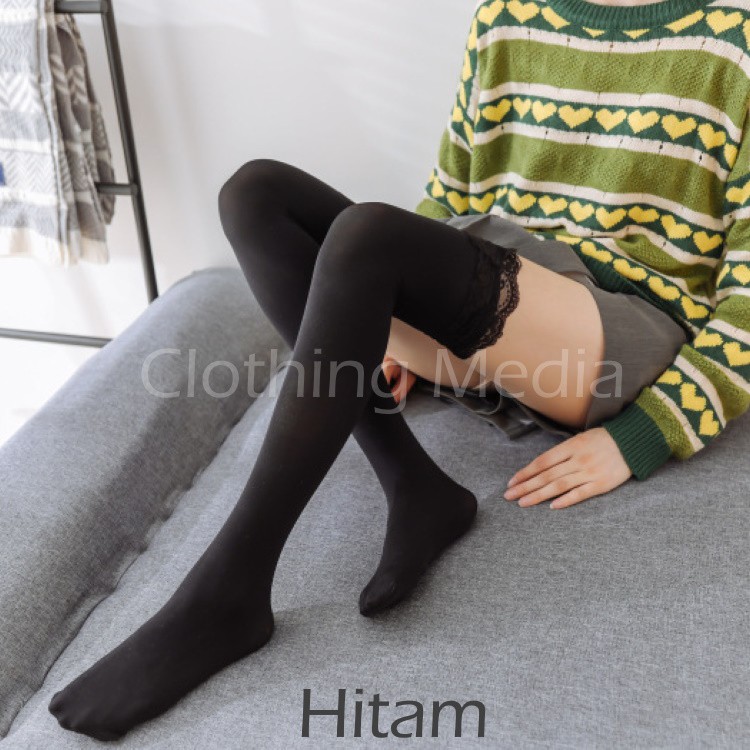 Kaos Kaki Lolita Renda Panjang 60cm Velvet Overknee Kaus Paha Tinggi Thigh High