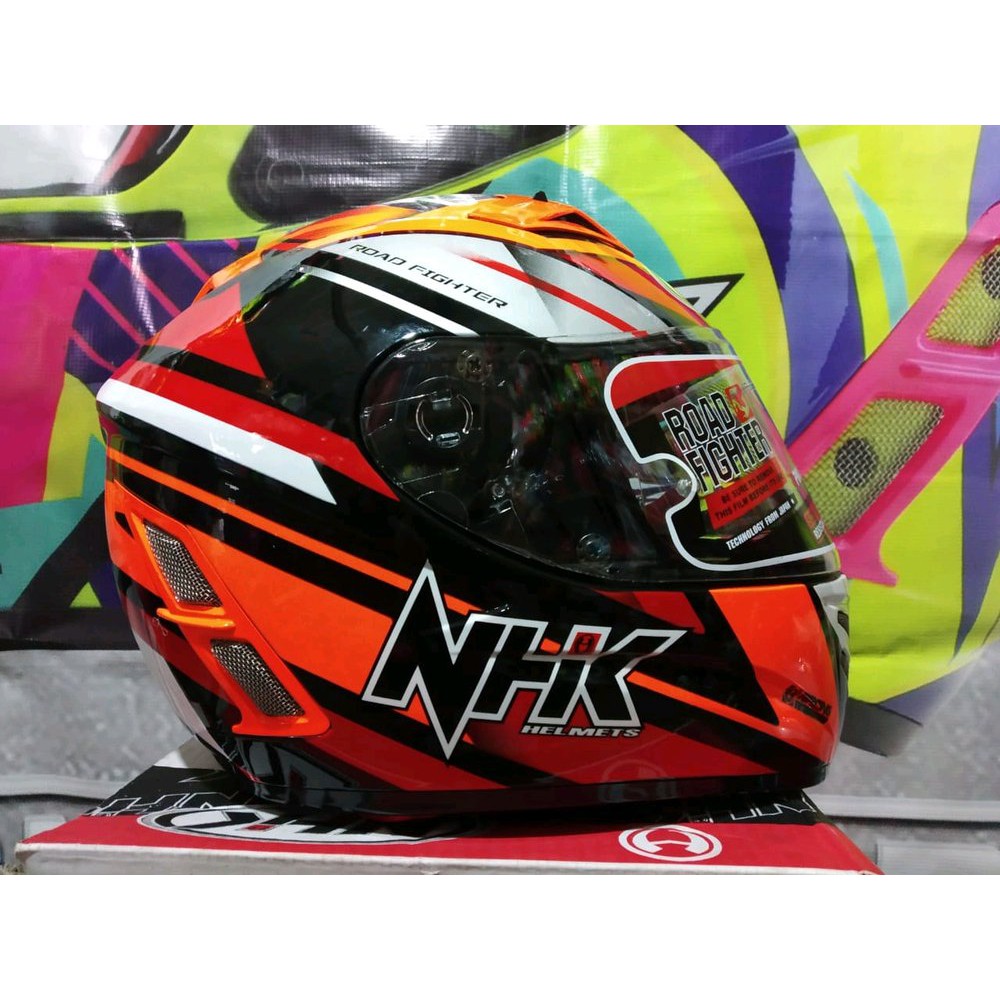 Helm Nhk Terminator Motif Race 03 Orange Flat VisorBagus