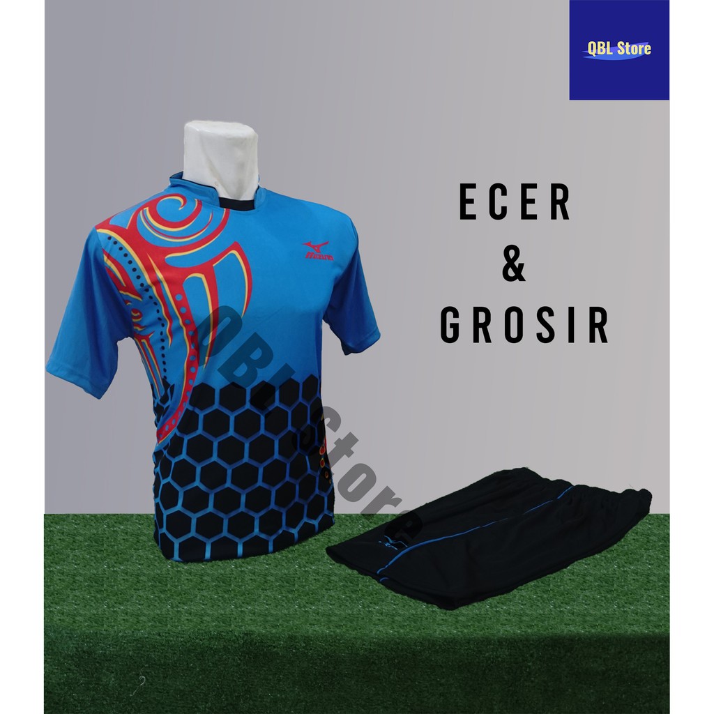 Baju Futsal Kaos Futsal Setelan Futsal Jersey Nke Mizuno Biru Muda PRINTING Ecer Grosir