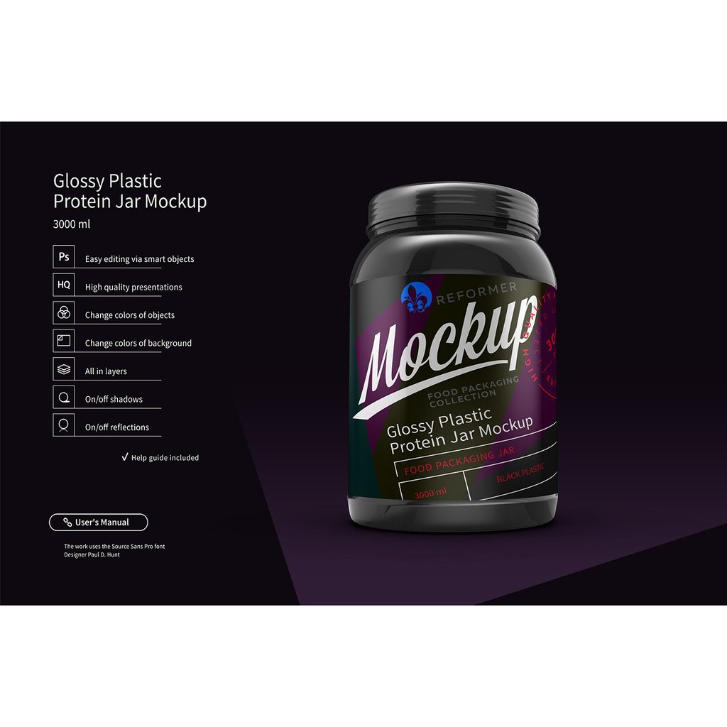 Plastic Protein Jar 2 Mock-Ups Files - Adobe Photoshop