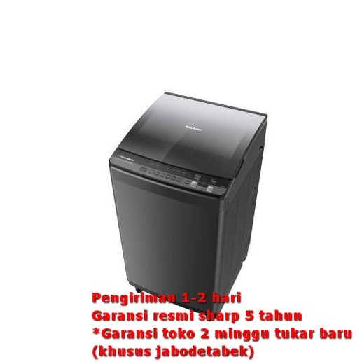 Mesin cuci Sharp ES-M9500XT-SA 1 tabung 9.5 kg 180 Watt J-Tech Inverter