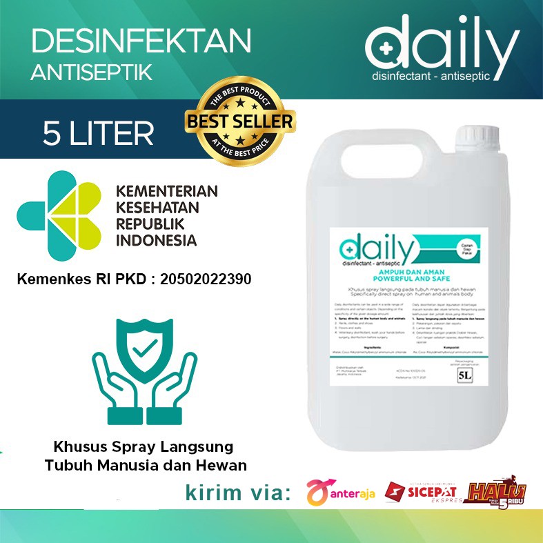 DESINFEKTAN DAILY REGULER 5 LITER KHUSUS KIRIM VIA EKSPEDISI