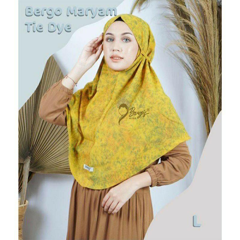 PROMO 10.10 !!! HIJAB BERGO INSTAN MARYAM MOTIF TIE DYE ORIGINAL BAHAN CREPE DIAMOND - SIZE BESAR-5