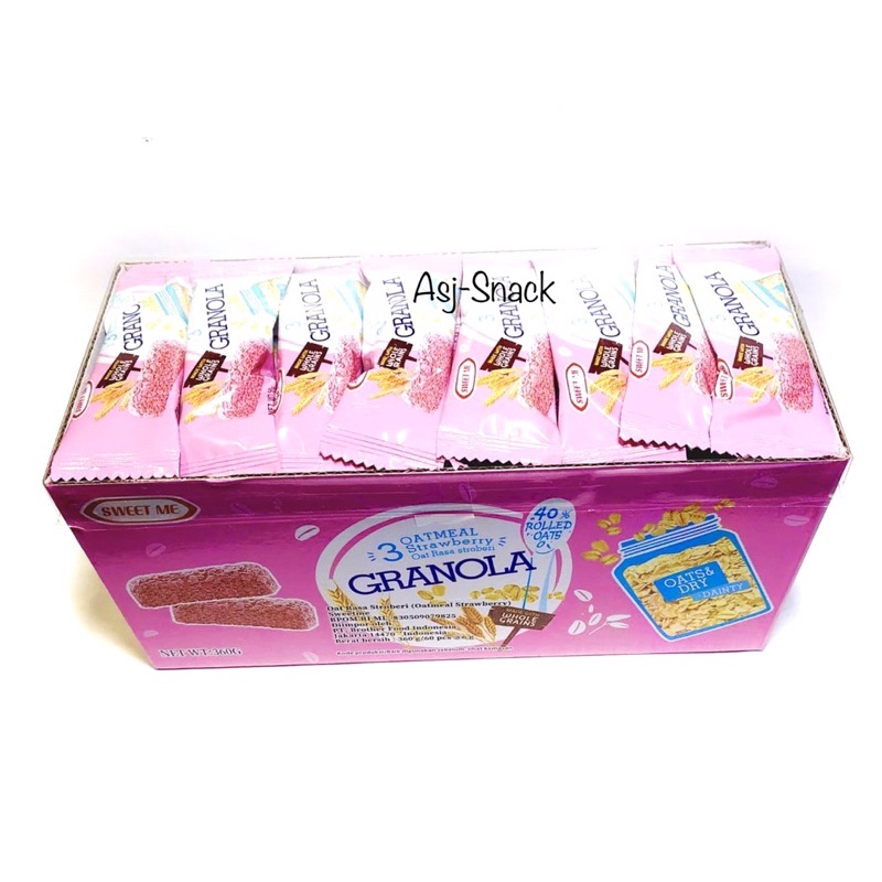 

Granola Oatmeal Rasa Susu Stawberry ( 30 pcs x 6g )