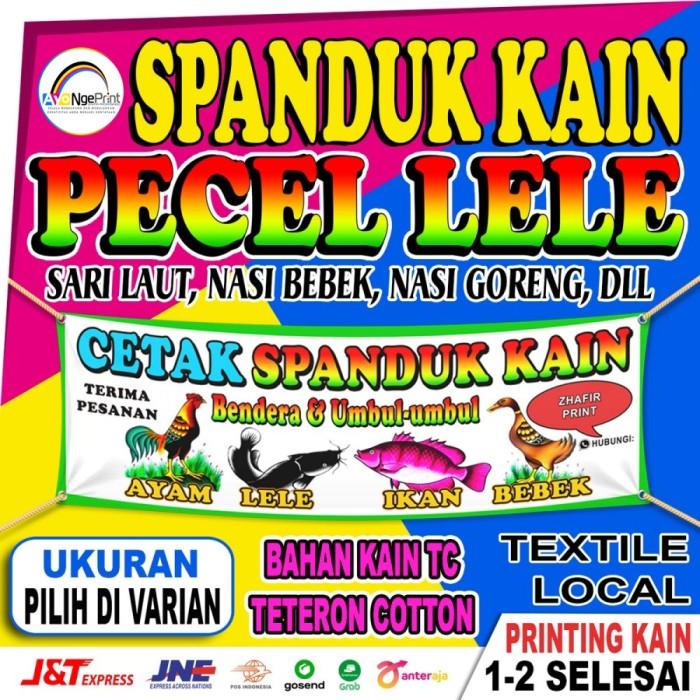 Cetak Spanduk Kain Pecel Lele | Sari Laut - Bahan Kain Tc Lokal