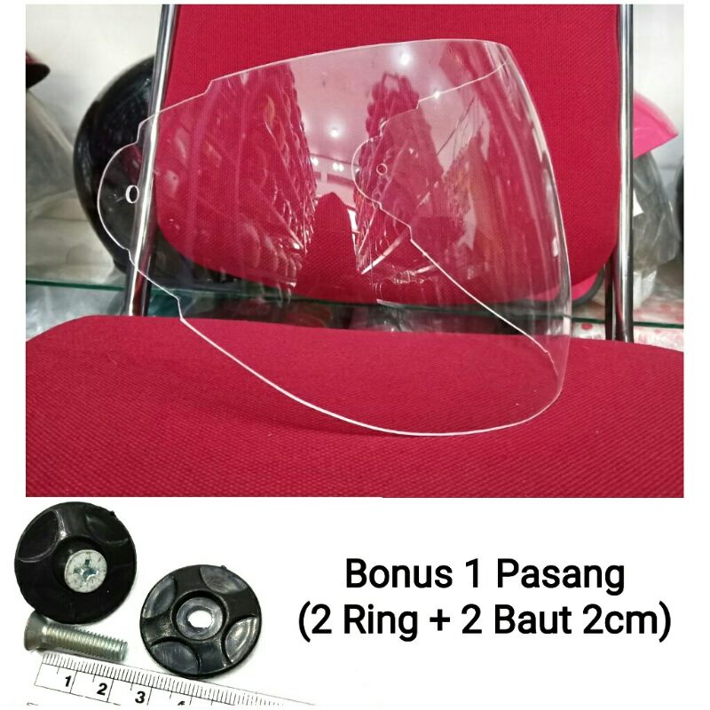 BEST SELLER KACA HELM SCOOPY LUBANG KECIL BAUT RING VISOR AKRILIK