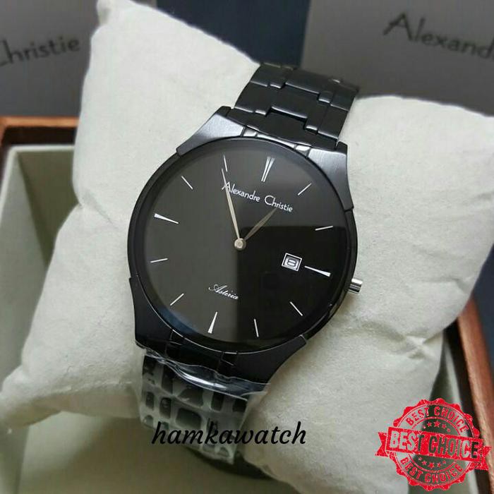 PROMO HARGA MURAH jam tangan pria alexander cristie original ac8536 black list white