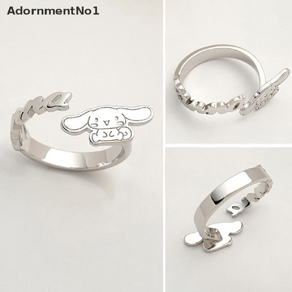 (AdornmentNo1) Cinnamoroll Ring / Cincin Terbuka Motif Kartun Anjing Cinnamoroll Untuk Perhiasan Wanita