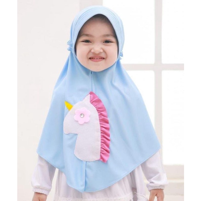 kerudung anak unicorn pariyasi tali belakang-jilbab anak unicorn