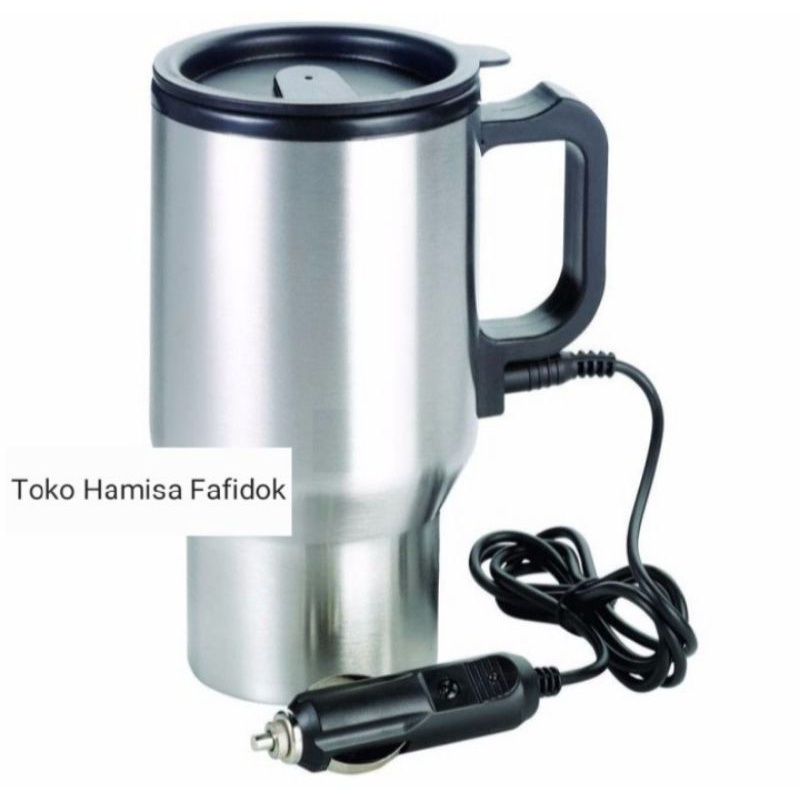 car mug stainless usb elektrik cigarete electric tremos di mobil truk truck pemanas air travelling