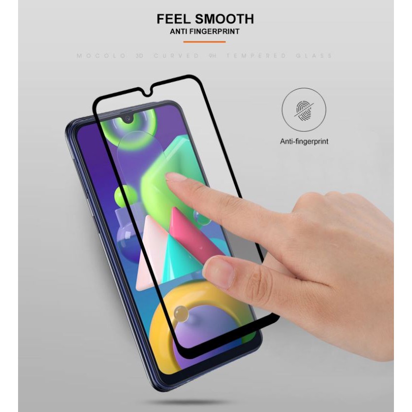 Mocolo Samsung M11 M21 M31 M51 Tempered Glass Full Screen Cover Edge Guard Oleophobic