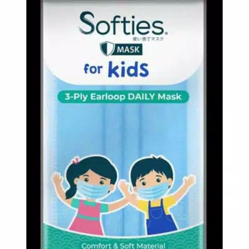 Masker Softies Kids/Masker anak softies 5pcs