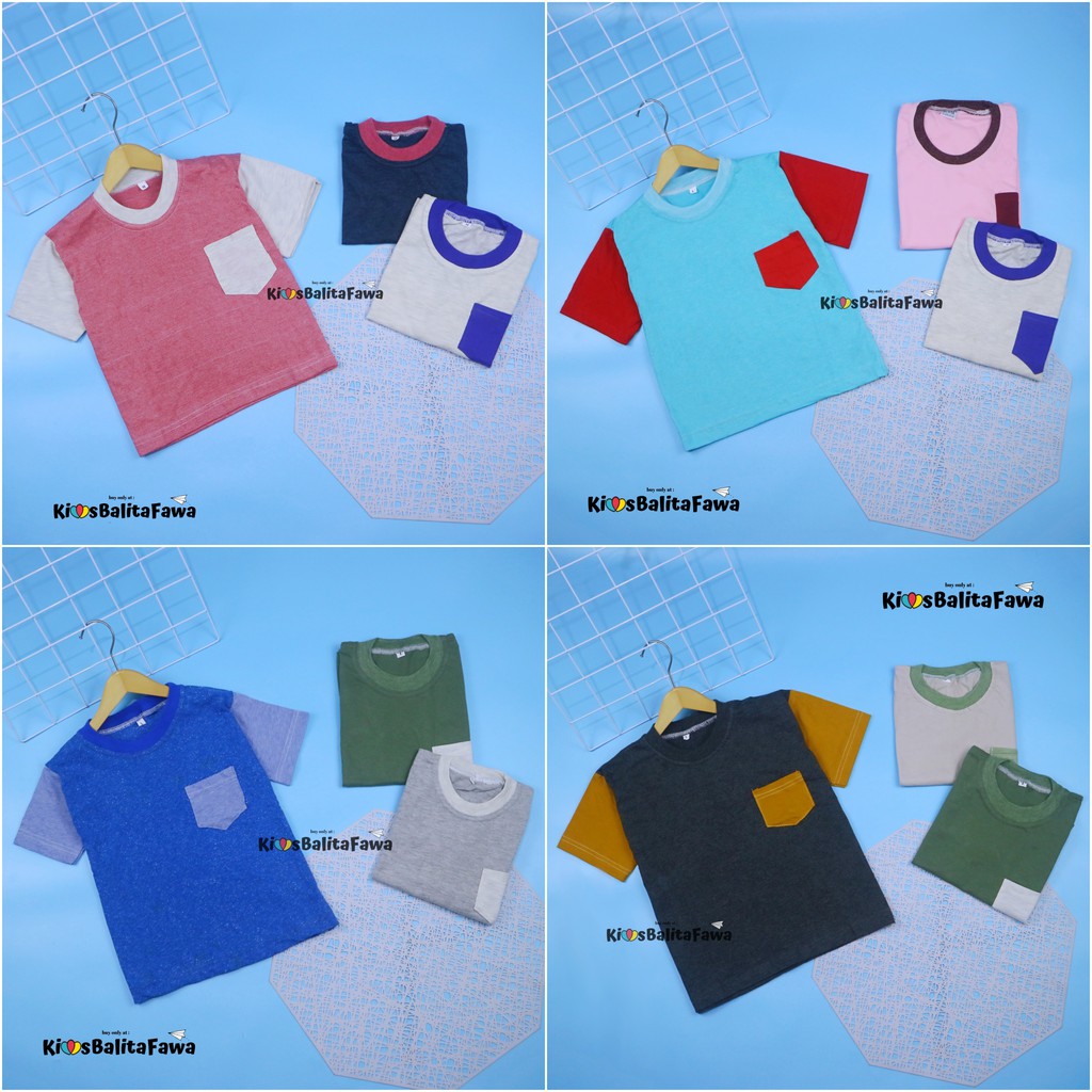 Kaos John Ethes uk 3-4 Tahun / Baju Polos Anak Laki-Laki Atasan Balita Oblong Reglan Lengan Pendek