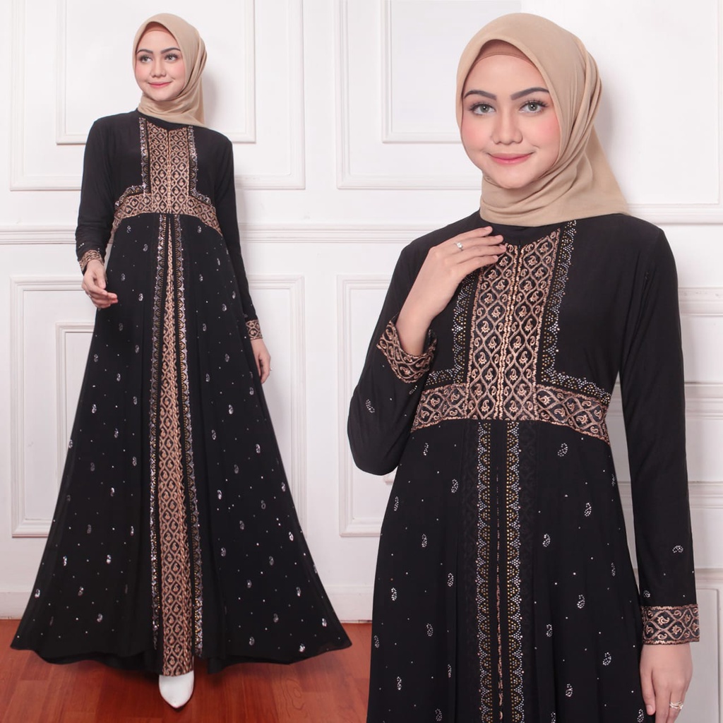 ABAYA DUBAI MUTIARA turki arabian model jersey mix ceruty bordir import size premium