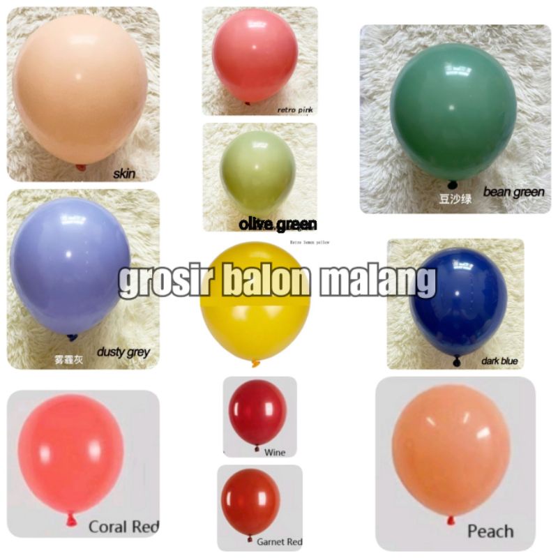 balon latex retro vintage 12inch per pak isi 100