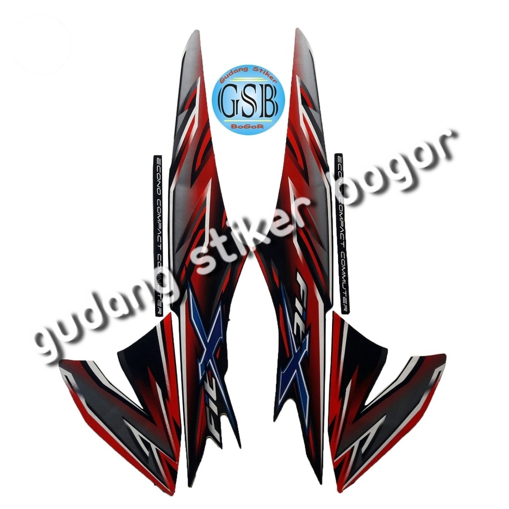sticker motor Supra Fit x 2008 full Hitam