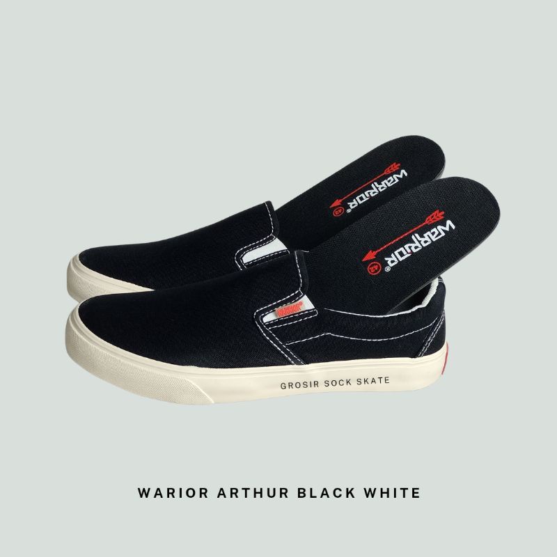 slip on warrior arthur black white original