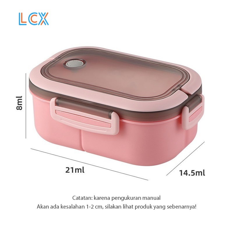 LCX Kotak Makan Bento Microwaveable Lunch Box Food Grade Material Microwavable Anti Tumpah VS-205