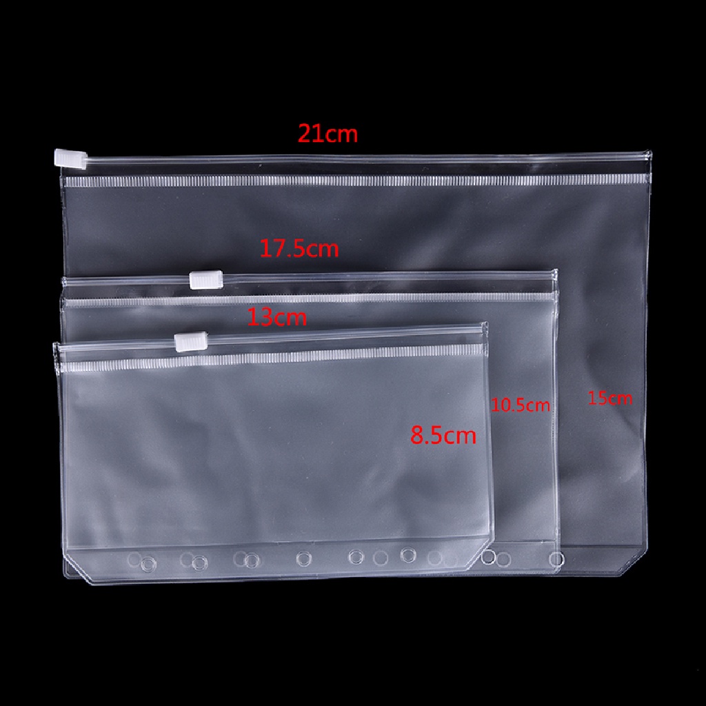 Adawnshbhyu A5/A6 /A7 Transparan Zip Lock Amplop Binder Pocket Refill Organizer Alat Tulis