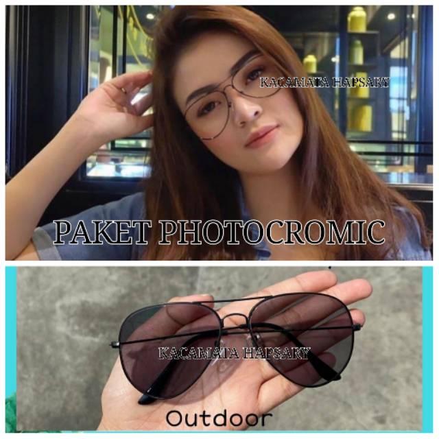 PAKET HEMAT : FRAME KACAMATA AVIATOR + LENSA PHOTOCROMIC | KACAMATA MINUS | KACAMATA ANTI RADIASI