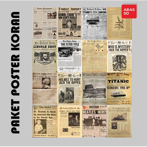 12PCS Koran Jadul Kuno Times Room Decor Aesthetic Stiker Kulkas Hiasan Kamar Aesthetic Hadiah Wisuda