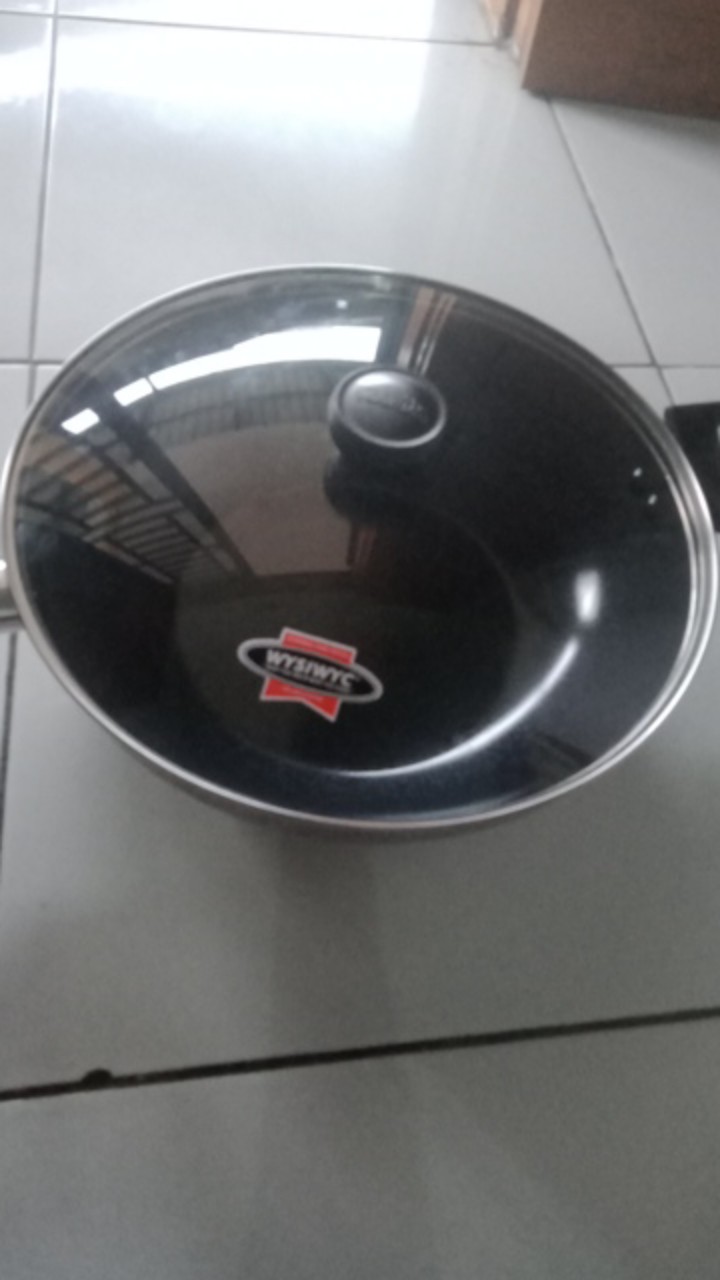 Maxim Neostone Kuali Keramik 30 Cm Wok - Kuali Anti Lengket Marble Ceramic / Panci Keramik + Tutup Kaca
