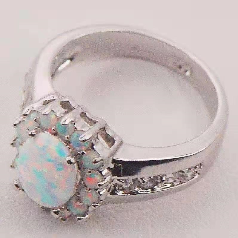 New Fashion Flower Opal Sun Flower Diamond Ring